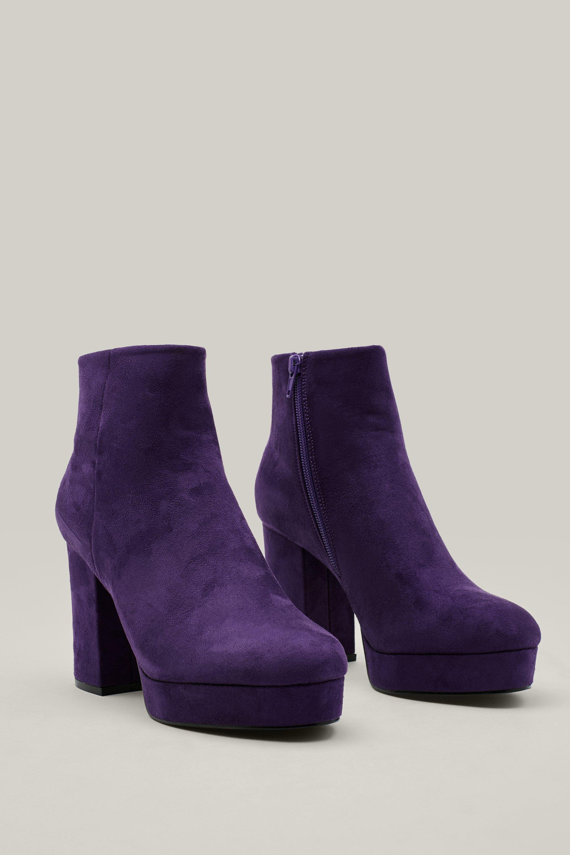 Faux Suede Platform Ankle Boots Nasty Gal